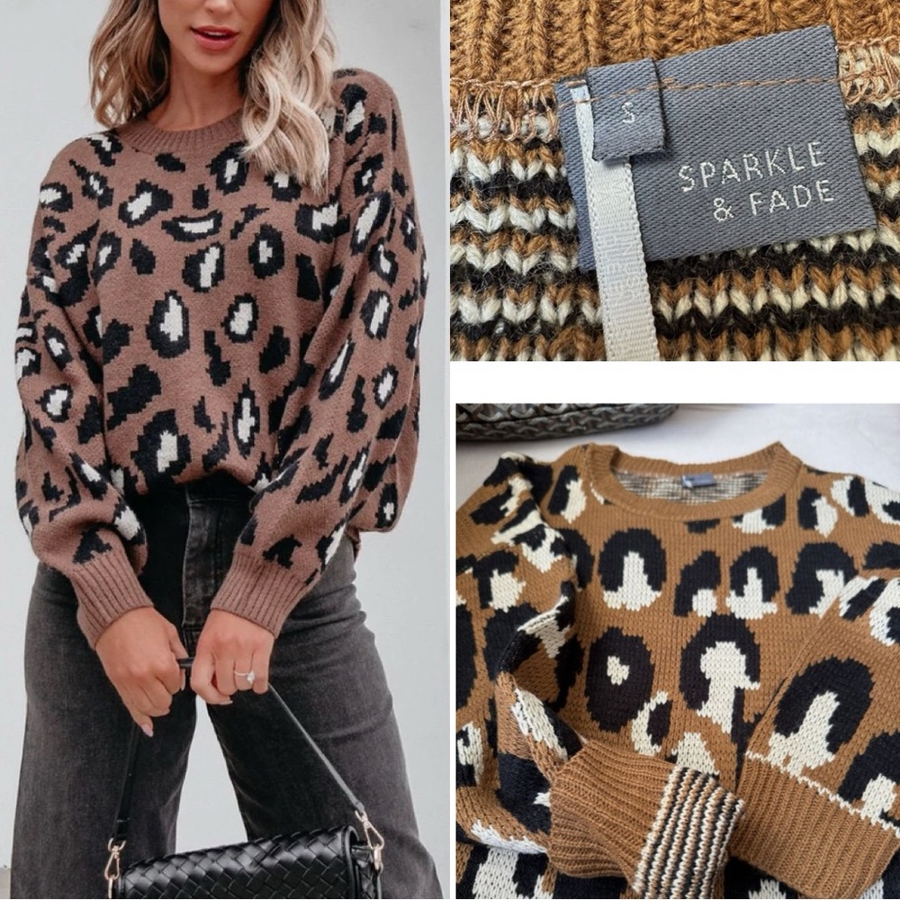 Sparkle and Fade Leopard Sweaters
